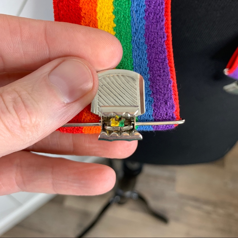 Pride Rainbow Adjustable Elastic Gator Clasp Susp… - image 4